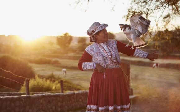 A Peru woman in traditional dress