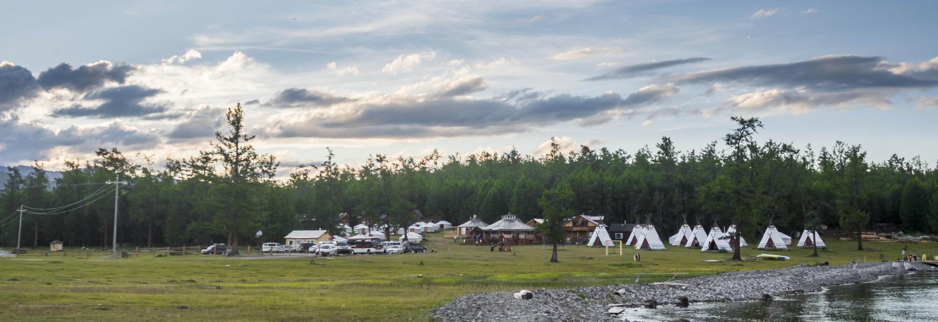 Ger camp near lake khuvsgul in Mongolia